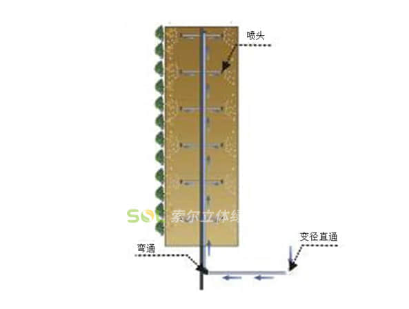 卡盆式景观花柱灌溉示意图