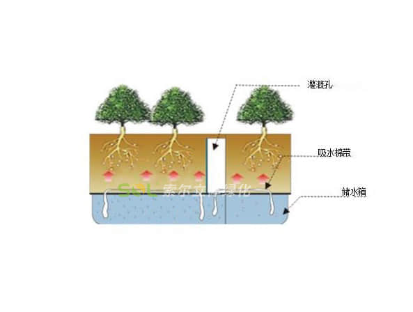 灯杆绿化-模块式组合造景系列灌溉示意图
